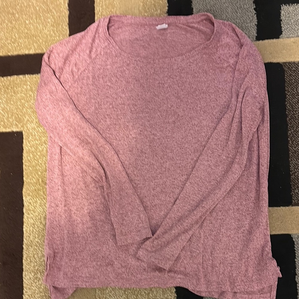 Old Navy Women's Heathered Pink knit Shirt oversized size xs
